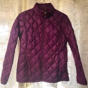 Women’s small, Heat 32, plum, down coat.